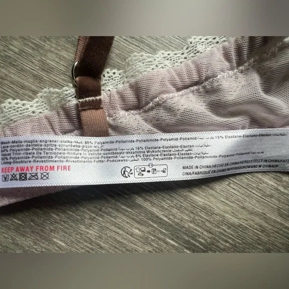 Urban Outfitters Out From Under Sia Mesh Ribbon Underwire Bra in Lilac. Size 34B - Picture 11 of 11